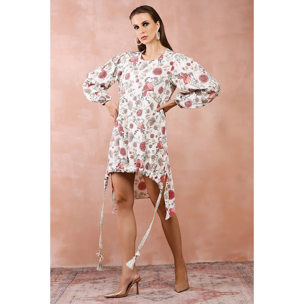PS Pret by Payal Singhal White Gulbagh Print Front Embroidered Balloon Dress