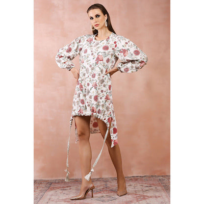 PS Pret by Payal Singhal White Gulbagh Print Front Embroidered Balloon Dress