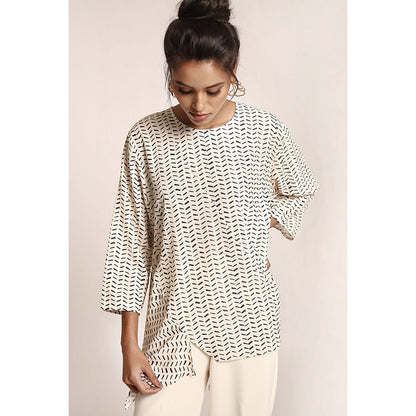 PS Pret by Payal Singhal Cream Printed Art Crepe Tunic