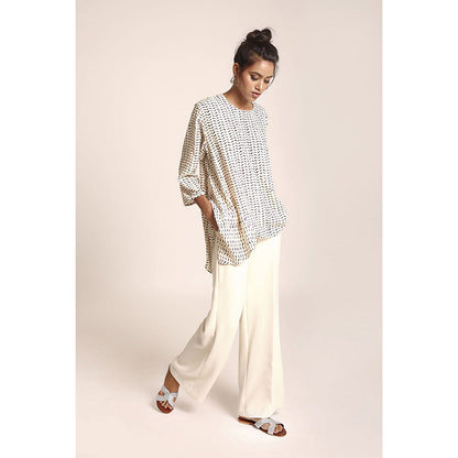 PS Pret by Payal Singhal Cream Printed Art Crepe Tunic
