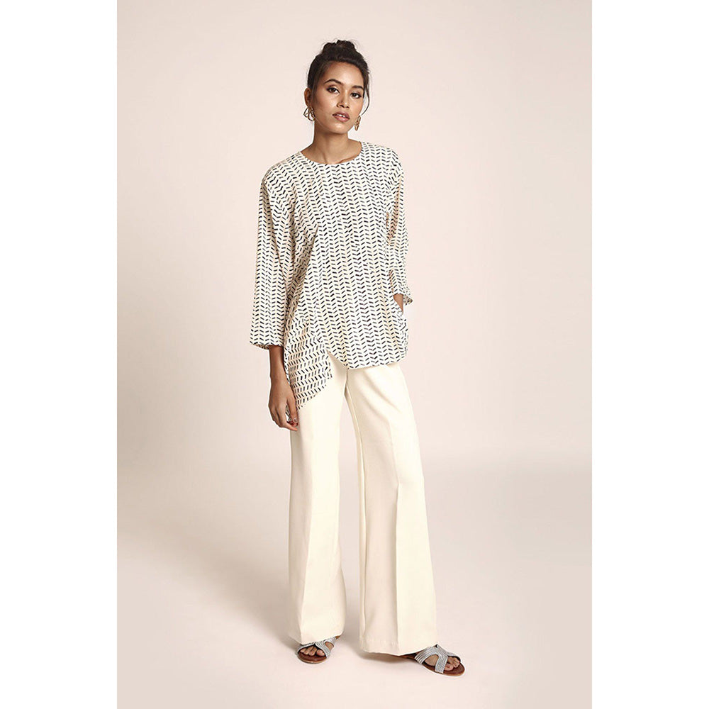 PS Pret by Payal Singhal Cream Printed Art Crepe Tunic