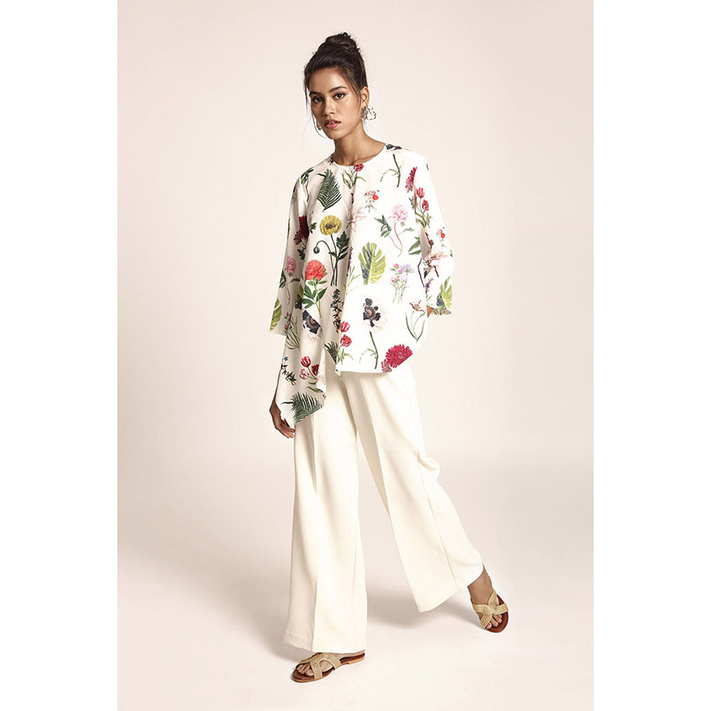 PS Pret by Payal Singhal Ivory Printed Art Crepe Tunic