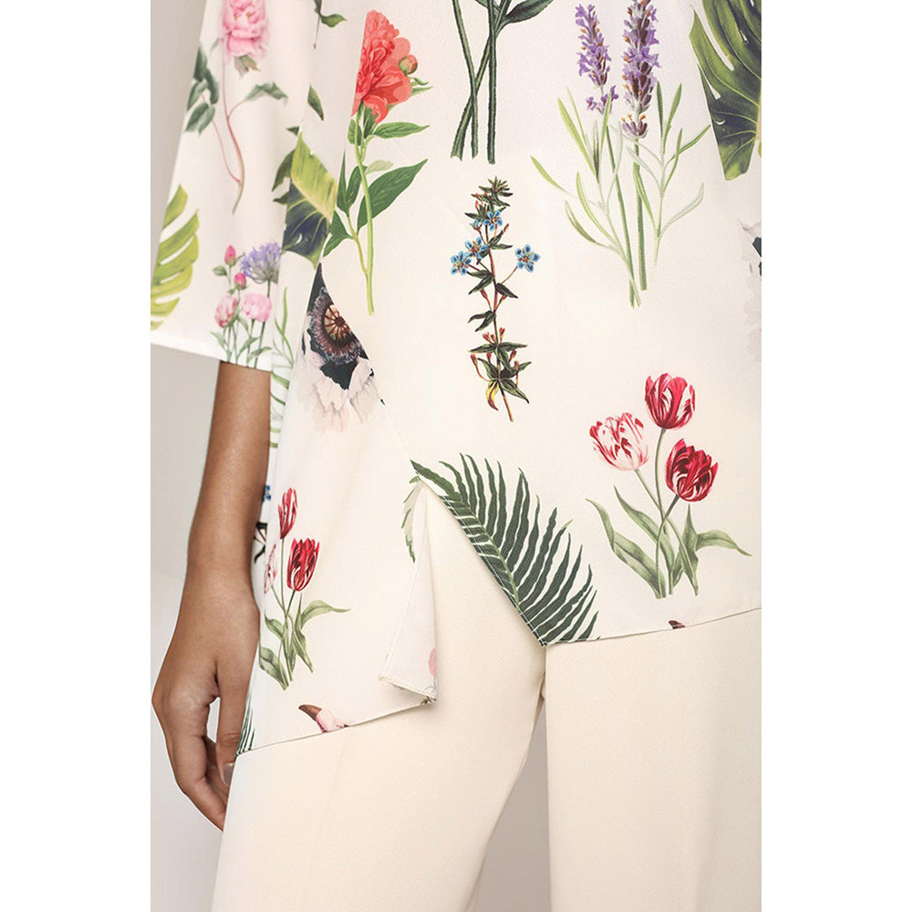 PS Pret by Payal Singhal Ivory Printed Art Crepe Tunic