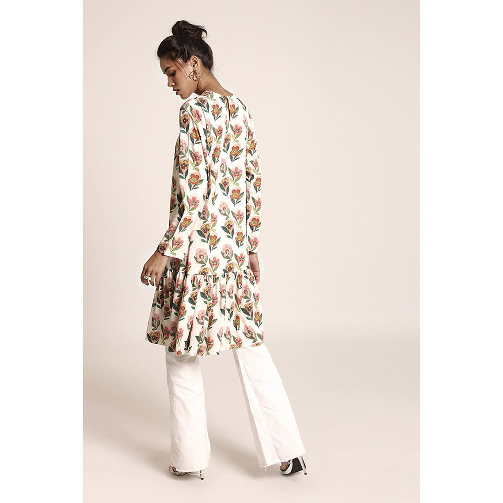 PS Pret by Payal Singhal White Printed Art Crepe Kurta