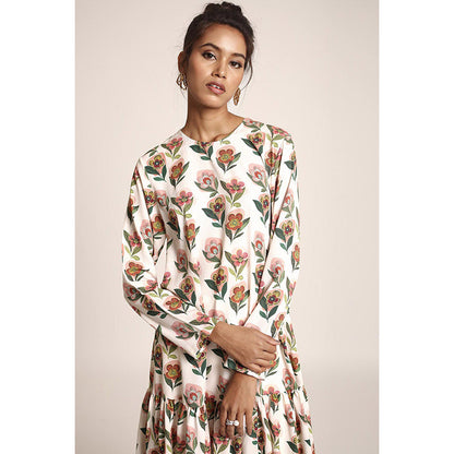 PS Pret by Payal Singhal White Printed Art Crepe Kurta