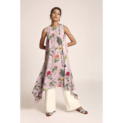 PS Pret by Payal Singhal Lavender Printed Art Crepe Kurta