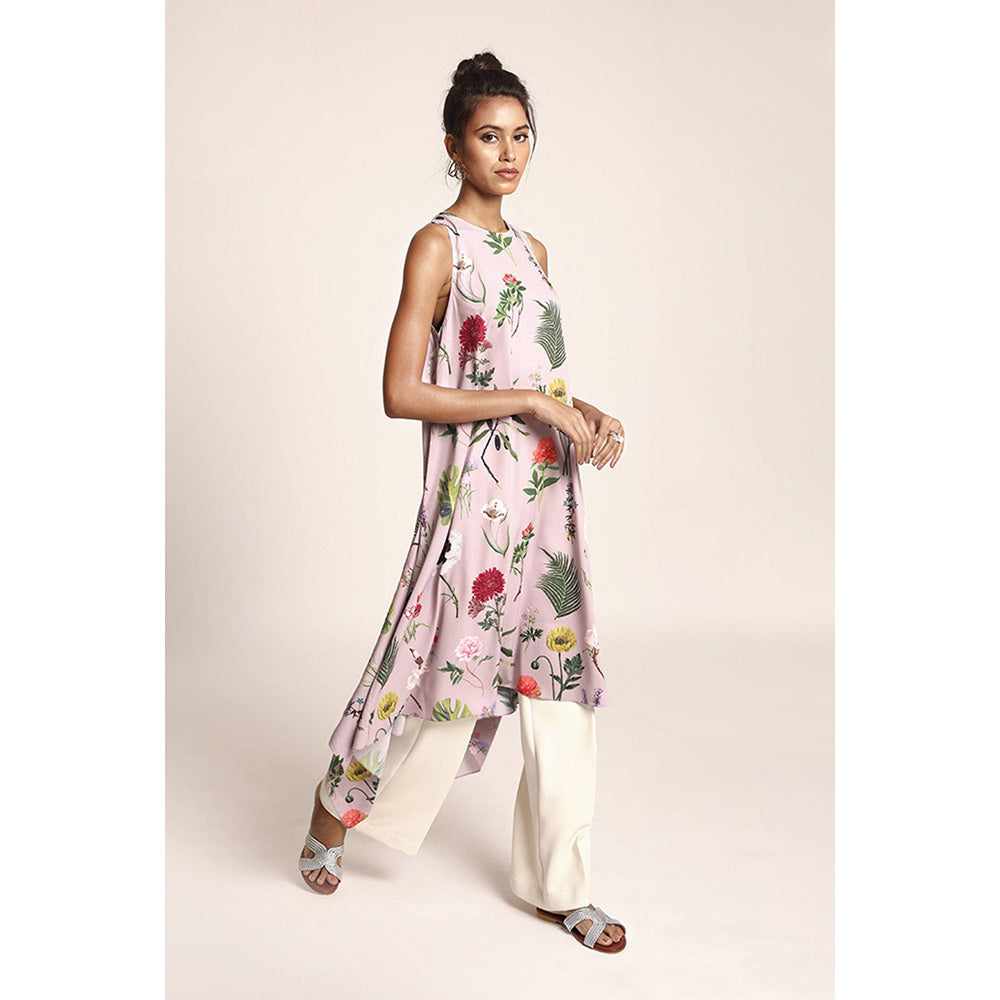 PS Pret by Payal Singhal Lavender Printed Art Crepe Kurta