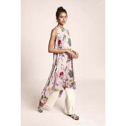 PS Pret by Payal Singhal Lavender Printed Art Crepe Kurta