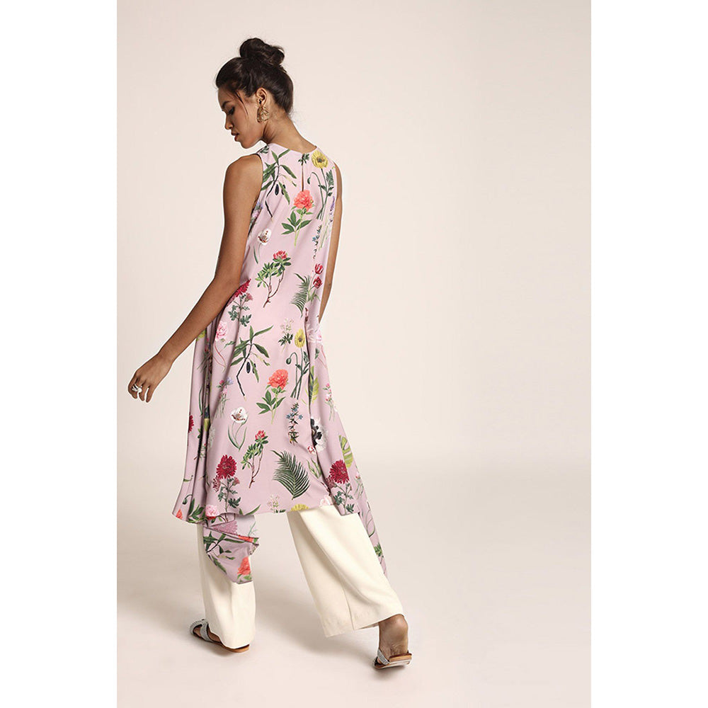 PS Pret by Payal Singhal Lavender Printed Art Crepe Kurta