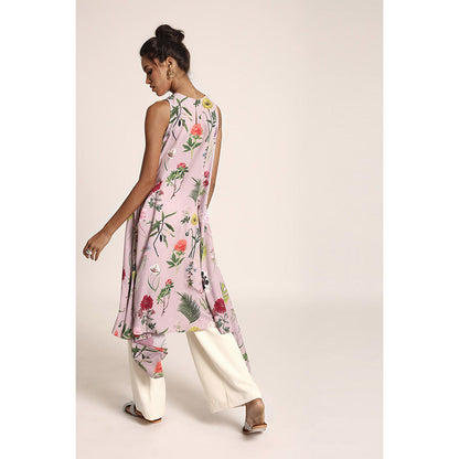 PS Pret by Payal Singhal Lavender Printed Art Crepe Kurta