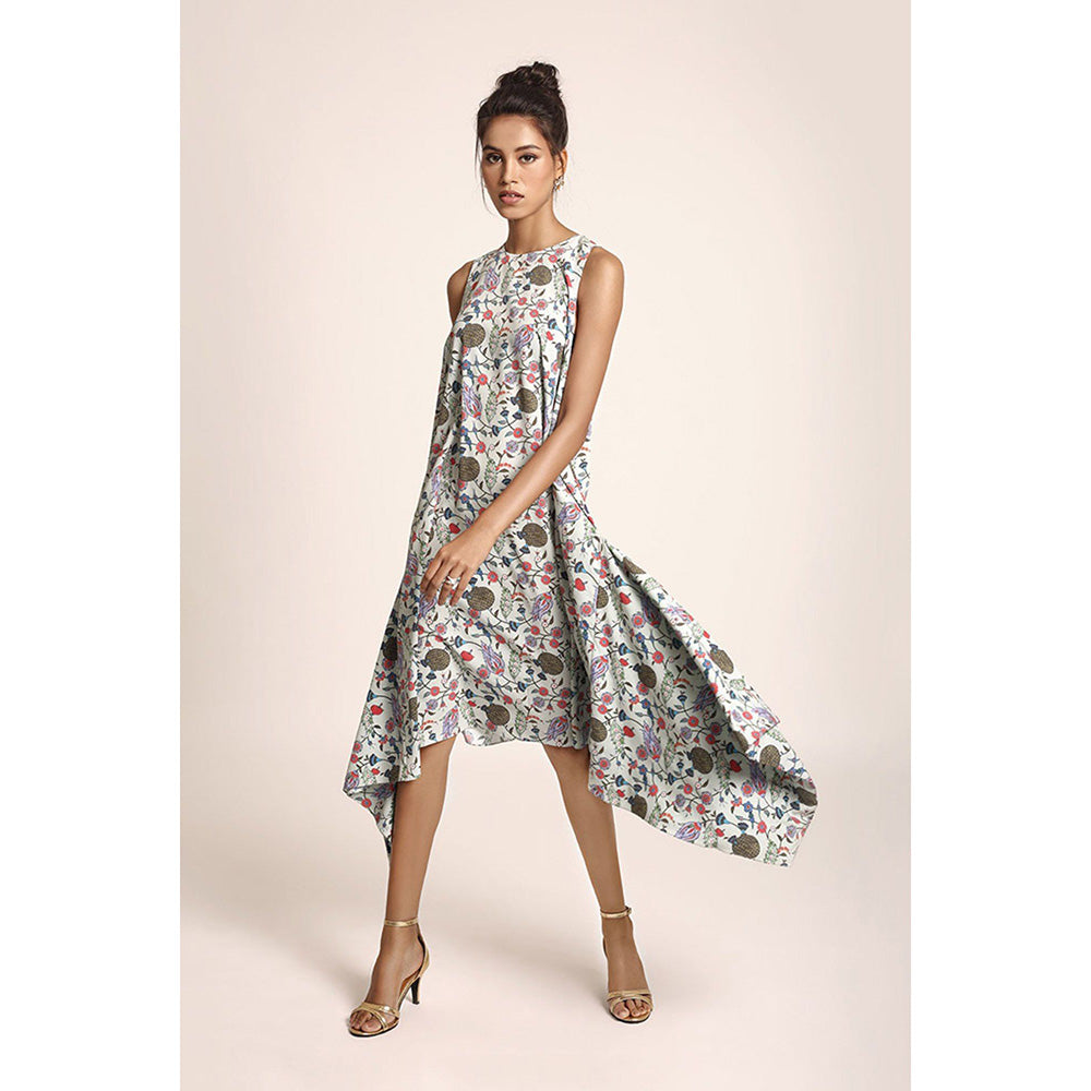 PS Pret by Payal Singhal White Printed Art Crepe Dress
