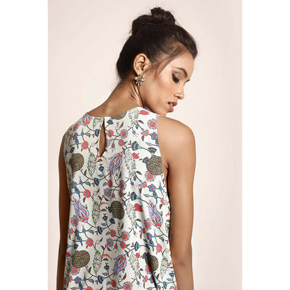 PS Pret by Payal Singhal White Printed Art Crepe Dress