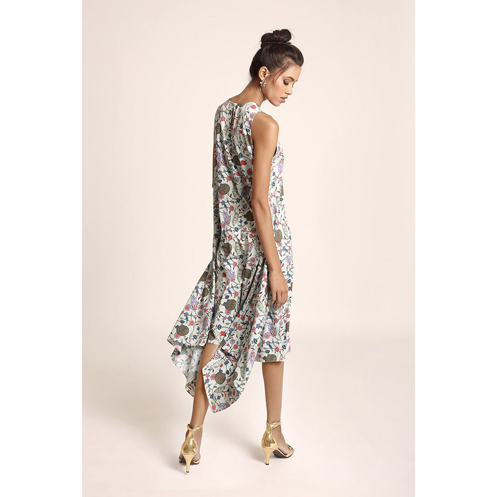 PS Pret by Payal Singhal White Printed Art Crepe Dress
