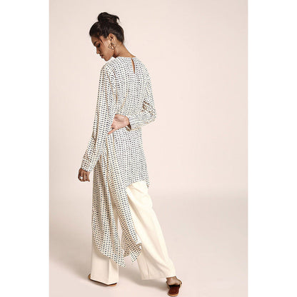 PS Pret by Payal Singhal Cream Printed Art Crepe Kurta