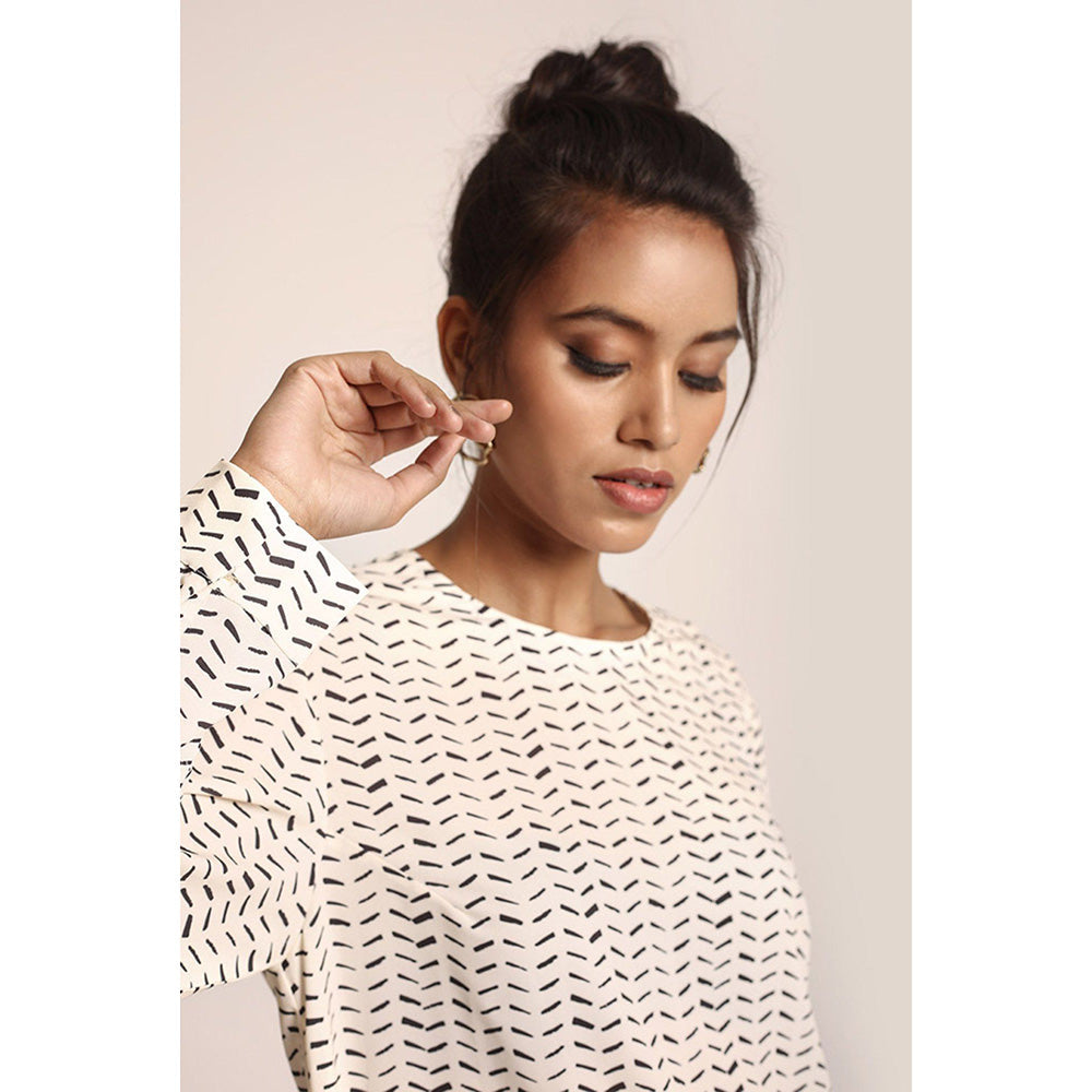 PS Pret by Payal Singhal Cream Printed Art Crepe Kurta