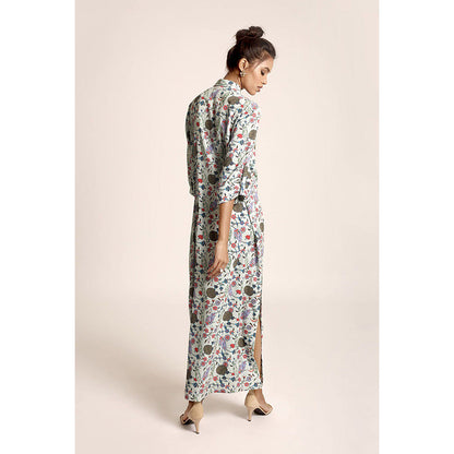 PS Pret by Payal Singhal White Printed Art Crepe Dress