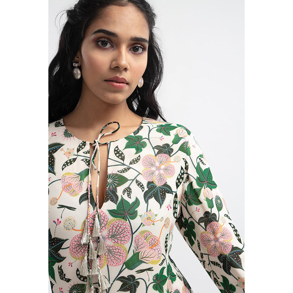 PS Pret by Payal Singhal White Colour Printed Art Georgette Tiered Dress