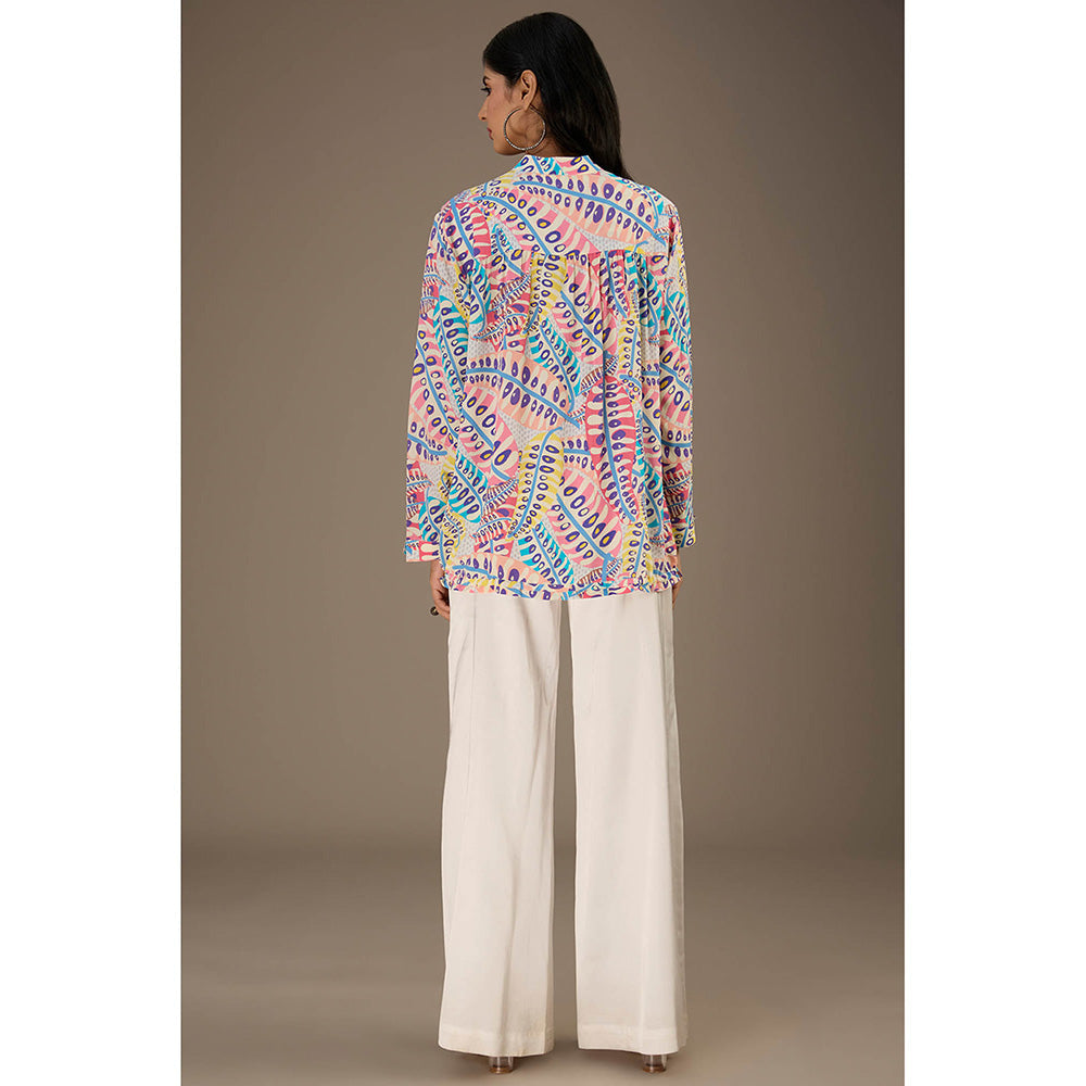 PS Pret by Payal Singhal Multicolor Printed Crepe Top with Waist Tie Up