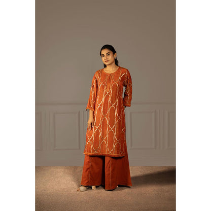 Punam Khetann Agni Kashta Kurta with Palazzo & Dupatta