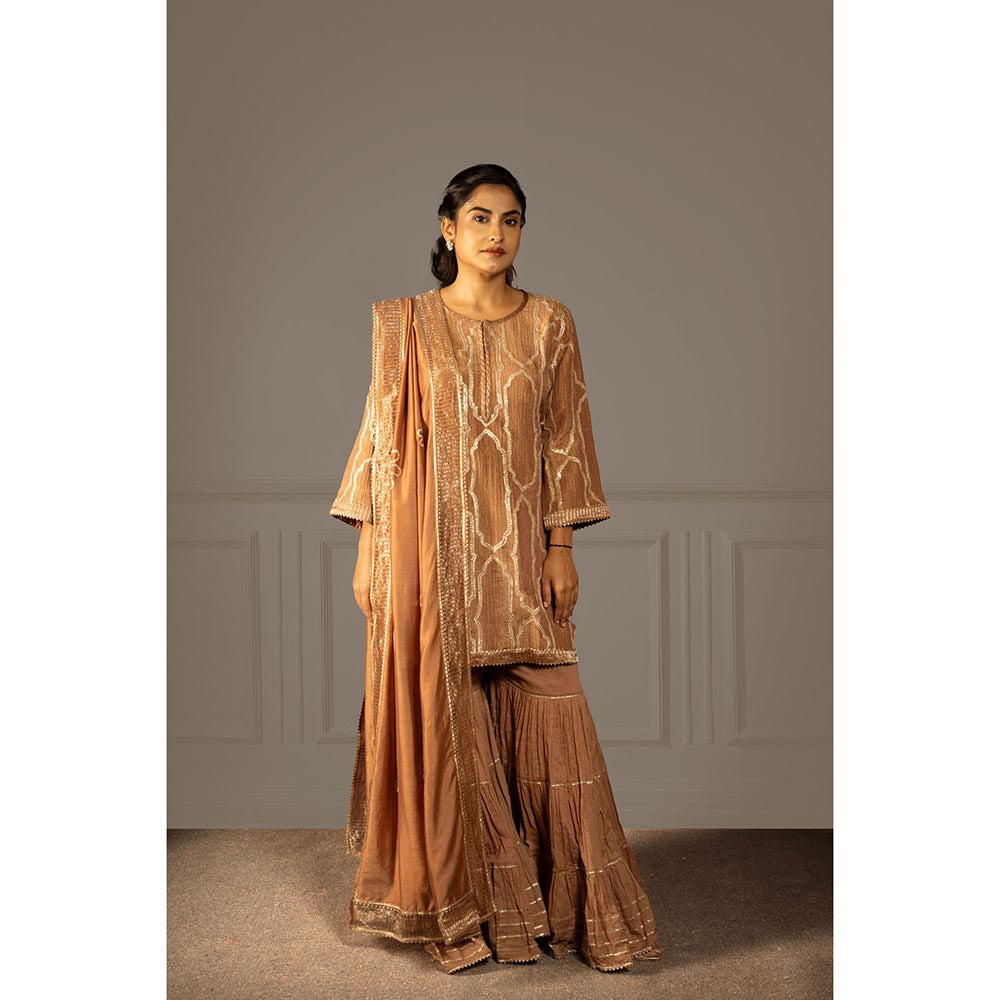 Punam Khetann Kanch Kala Kurti with Sharara & Dupatta