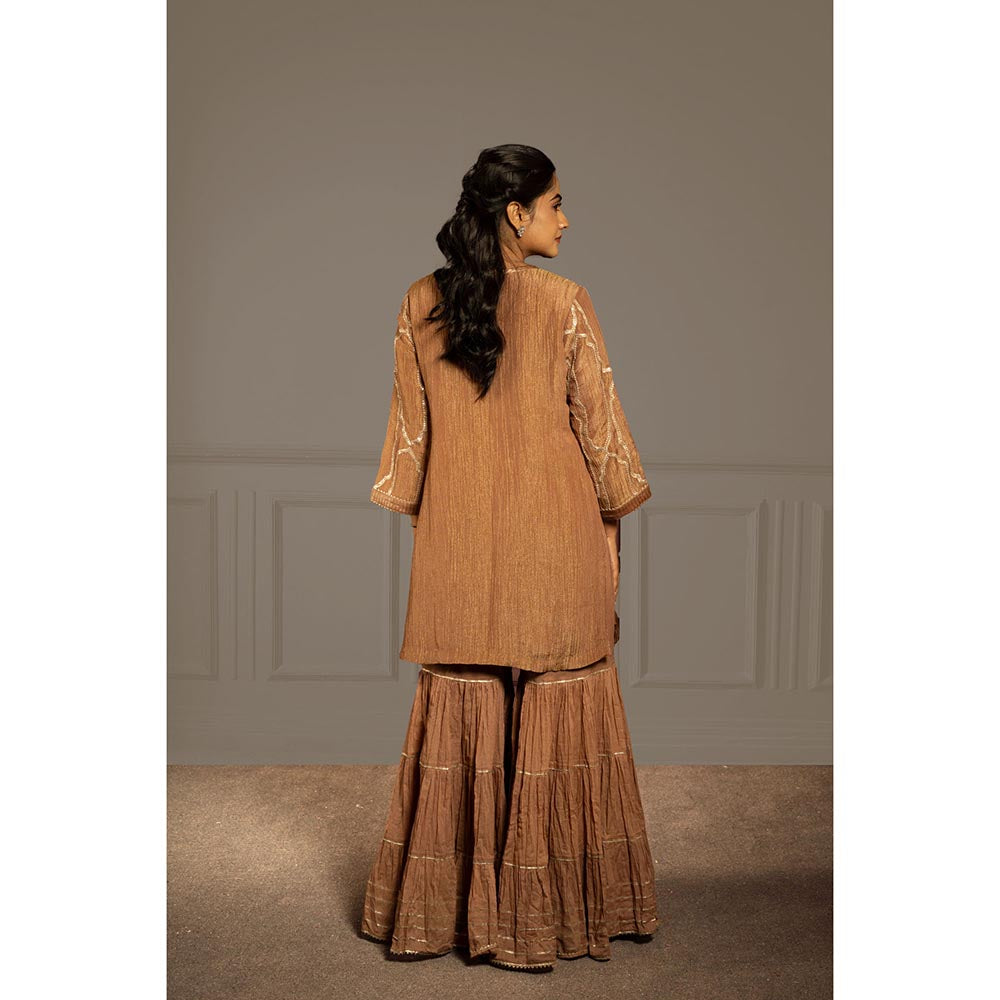 Punam Khetann Kanch Kala Kurti with Sharara & Dupatta