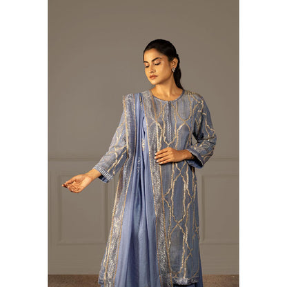 Punam Khetann Neel Nirantar Kurta with Palazzo & Dupatta