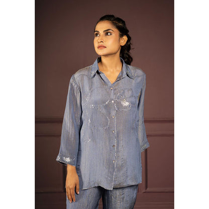 Punam Khetann Neel Pushpam Embroidered Co-Ord Set