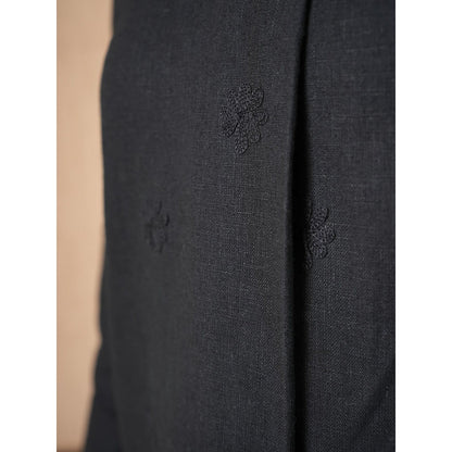 QAZMI Women Embroidered Linen Cotton A-Line Co-Ord Set