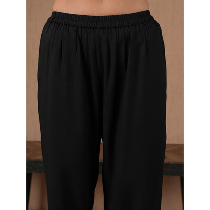 Qazmi Kashmiri Aari Work Viscose Rayon V-Neck Full Sleeves CoOrd Set