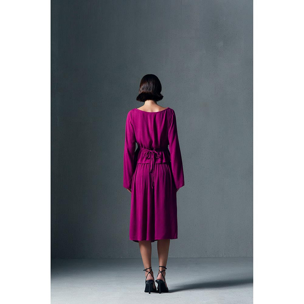 Qua Pink Fluid Midi Skirt