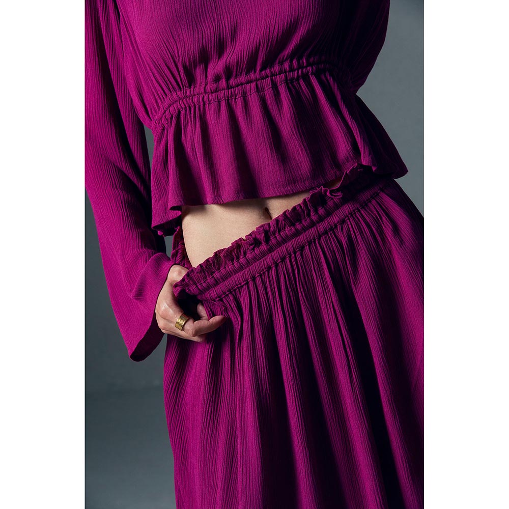 Qua Pink Fluid Midi Skirt