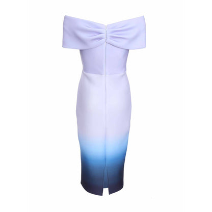 Quiz Clothing Blue Ombre Ruched Midi Dress
