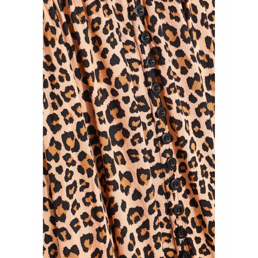 Quiz Clothing Leopard Print Crochet Trim Maxi Dress