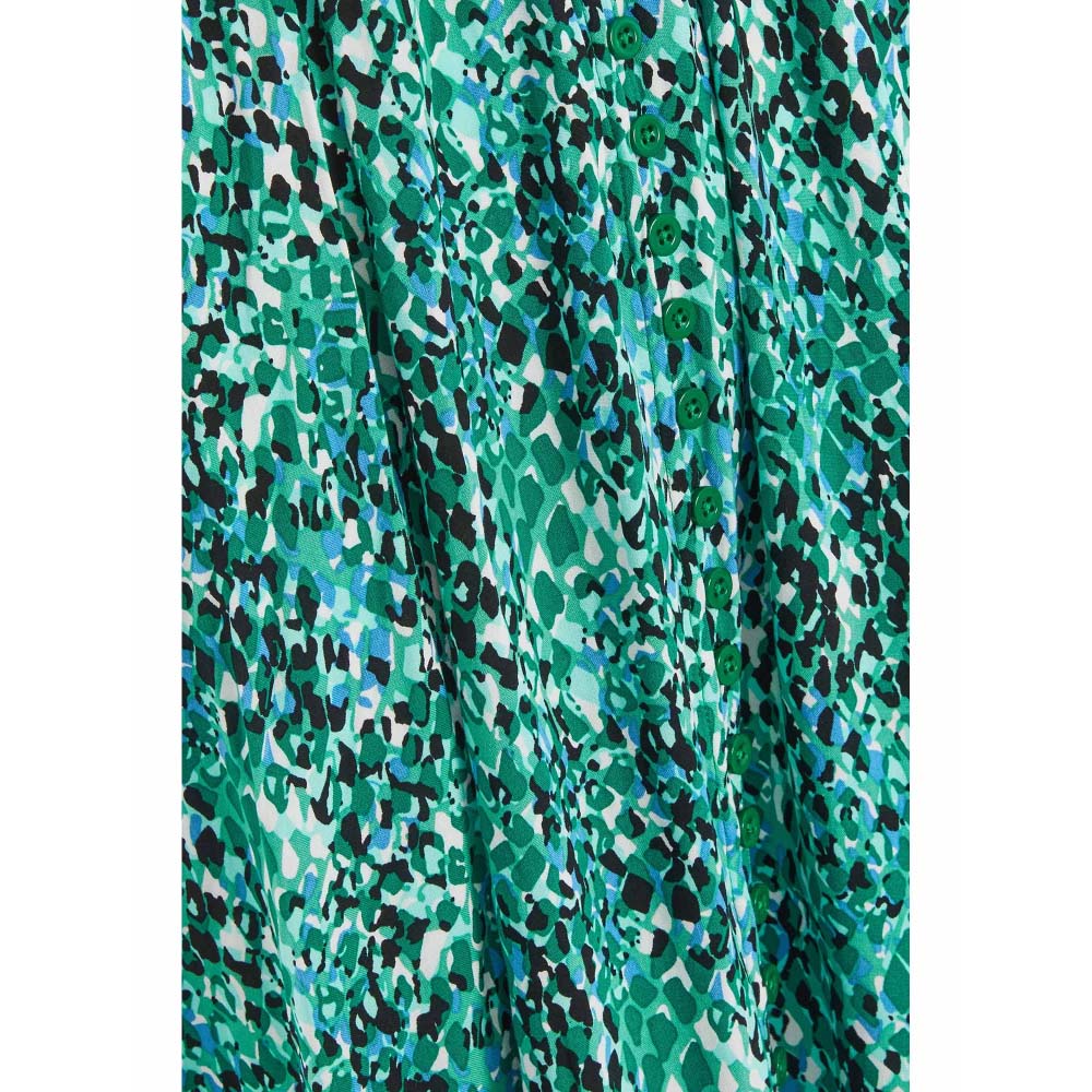 Quiz Clothing Green Printed Crochet Trim Maxi Dress