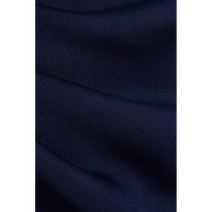 Quiz Clothing Navy Blue Scuba Crepe Sweetheart Bodycon Midi Dress with Mesh Polka Dot Sleeves