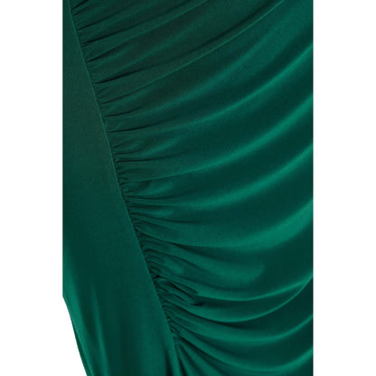 Quiz Clothing Bottle Green Diamante Trim Ruched Maxi Dress