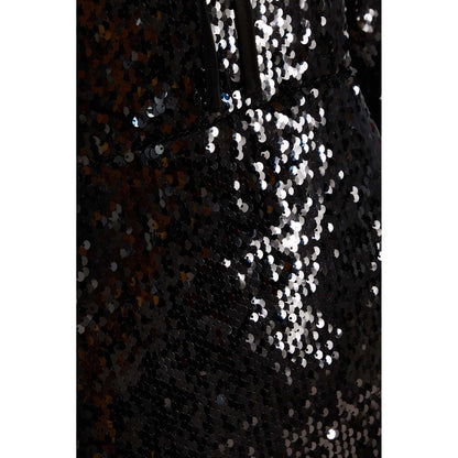 Quiz Clothing Black Sequin Tie Front Maxi Dress