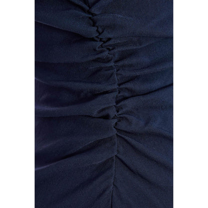 Quiz Clothing Blue High Neck Ruched Sleeveless Bodycon Midi Dress