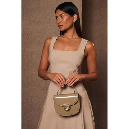 Quiz Clothing Beige Square Neck Sleeveless Fit and Flared Midi Dress