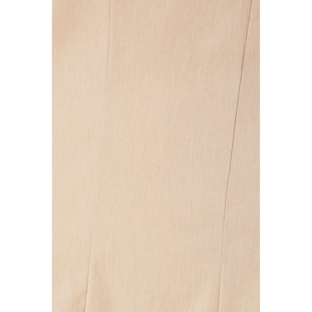 Quiz Clothing Beige Square Neck Sleeveless Fit and Flared Midi Dress
