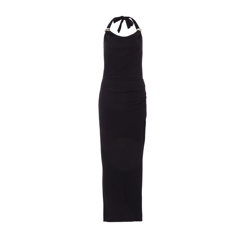 Quiz Clothing Black Sleeveless Halter Neck Bodycon Maxi Dress