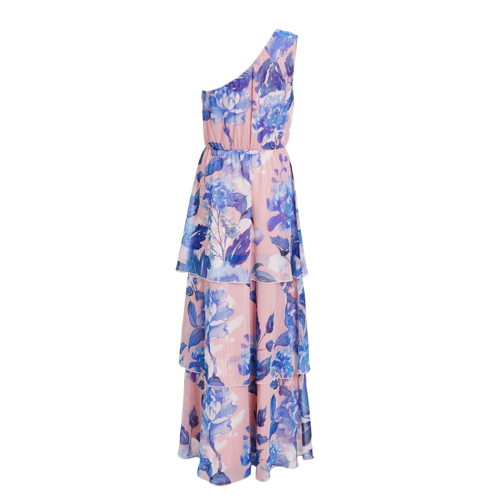 Quiz Clothing Multicolor One Shoulder Sleeveless Layered Maxi Dress