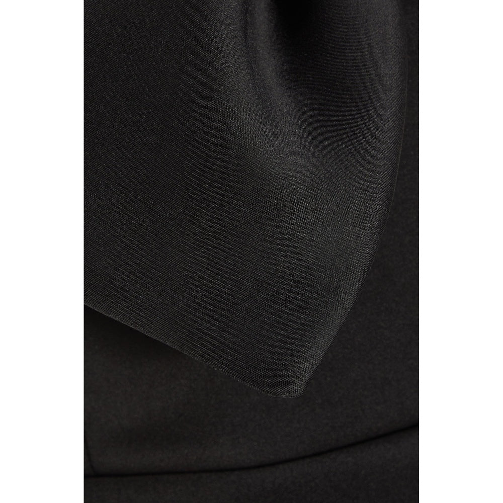 Quiz Clothing Black One-Shoulder Sleevless Peplum with Front Bow Detail Midi Dress