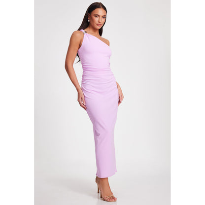 Quiz Clothing Lavender One-Shoulder Sleeveless Bodycon Maxi Dress
