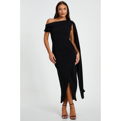 Quiz Clothing Black Off-Shoulder Tulip Hemline Bodycon Maxi Dress