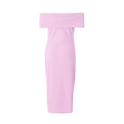 Quiz Clothing Lavender Off-Shoulder Ruched Bodycon Midi Dress