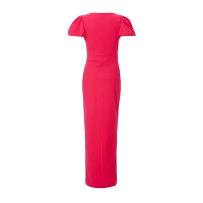 Quiz Clothing Pink Puff Sleeveless Round Neck Bodycon Maxi Dress