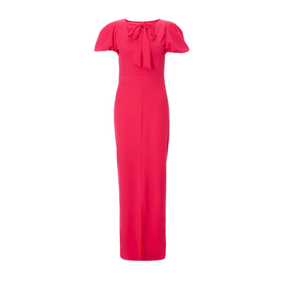 Quiz Clothing Pink Puff Sleeveless Round Neck Bodycon Maxi Dress