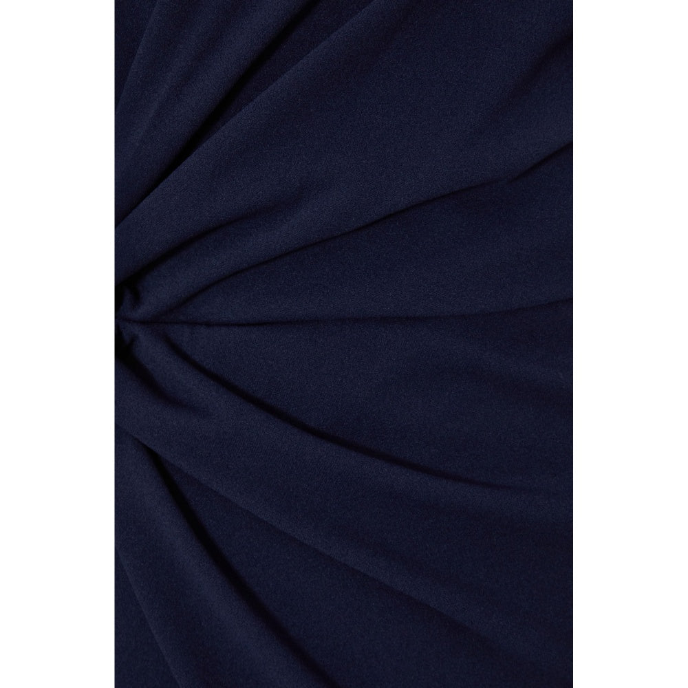 Quiz Clothing Navy Blue V-Neck Long Sleeve Wrap Midi Dress