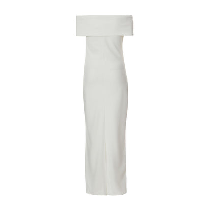 Quiz Clothing White Off-Shoulder with 3D Floral Detail Maxi Dress